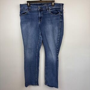 Silver Jeans Co Suki Straight Jeans Womens 18 Blue High Rise Stretch Denim